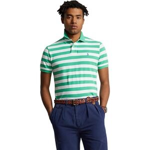 Polo Ralph Lauren Classic‎ Fit Striped Green White Polo Shirt Medium